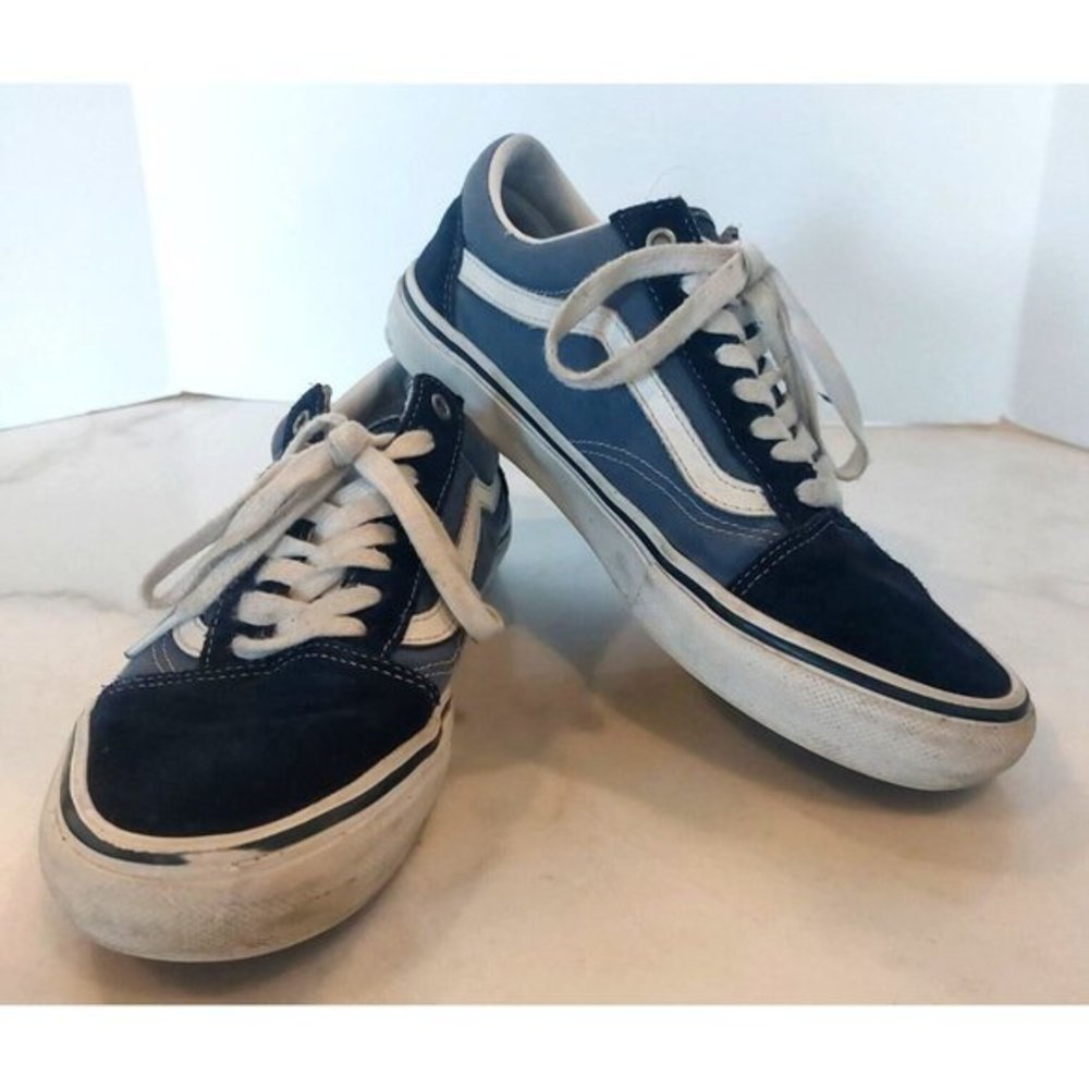 VANS Pop‎ Cush Old School Skateboarding Sneakers Mens Size 10 Navy Shoes
